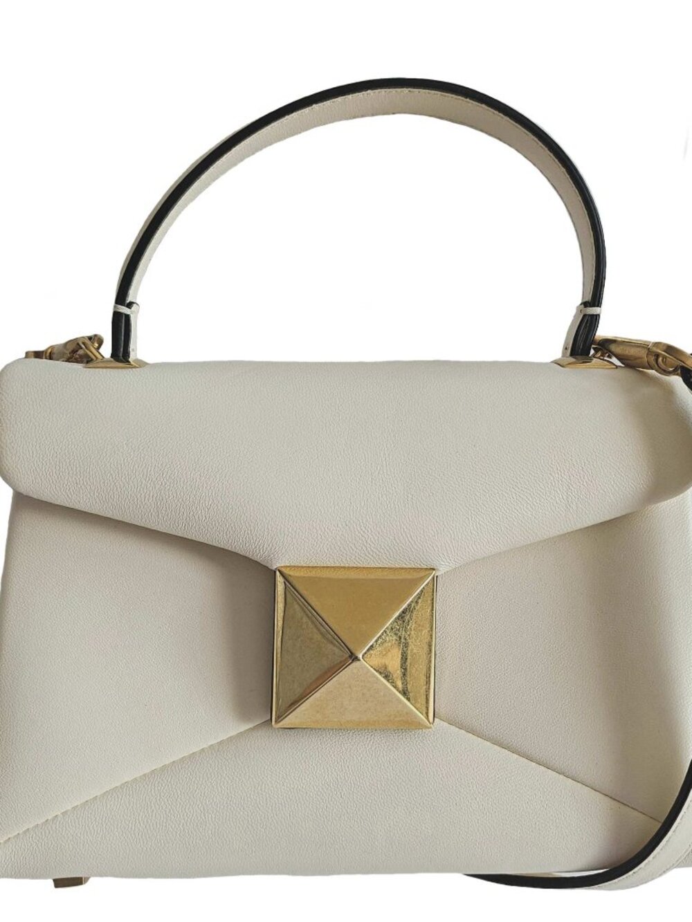 VALENTINO IVORY ONE STUD TOP HANDLE SMALL BAG
